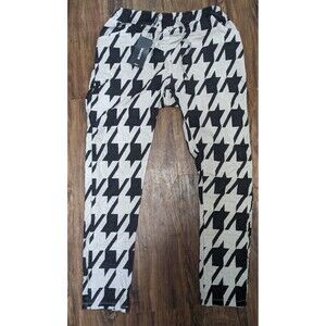 Venti6 italian Houndstooth corduroy crinkle joggers Athleisure Streetwear MED